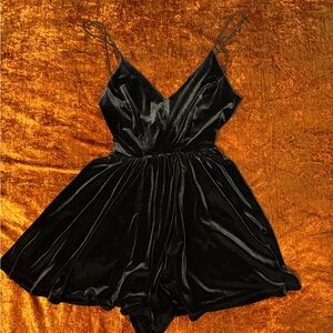Urban Outfitters Black Velvet Jumpsuit